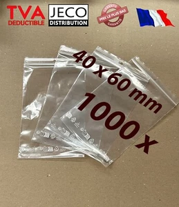 LOT 1000 sachets zip 40x60 transparent pochette pochon plastique zip 4x6 50µ - Imagen 1 de 1