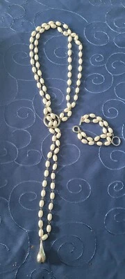 Chice Perlenkette 1-zeilig 160cm /2-zeilig 80 cm mit Armband - 2tlg. modern - Bild 1 von 4