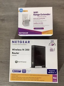 Router Inalámbrico Netgear N300 Modelo WNR2000 + Extensor de Alcance WiFi (Usado) - Imagen 1 de 1