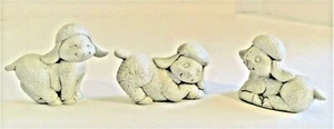 3er Set entzückende graue Lämmer aus Keramik 1 stehend 2 liegende Figuren - Bild 1 von 8