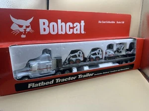 Bobcat 1:50 Die-Cast Flatbed Tractor Trailer mit Ladern & Baggern 6988127 selten - Bild 1 von 5