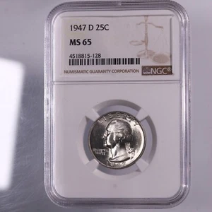 1947-D Washington 25C NGC Certified MS 65 - Picture 1 of 2