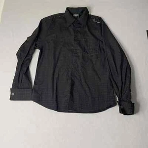 Fender Shirt Mens XL Black Polka Dot Music Is Solution Long Sleeve Button Down - Picture 1 of 16