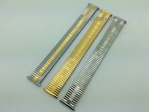 16mm 18mm 20mm 22mm Plata Oro Acero Inoxidable Estirado Expansión Banda ST7 - Imagen 1 de 14