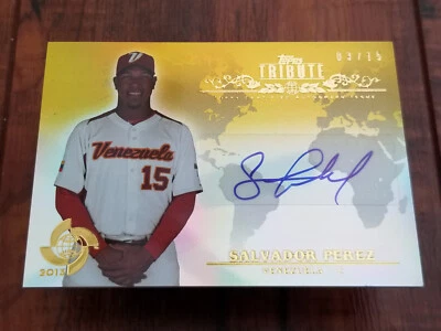 Salvador Perez 2013 Topps Tribute World Baseball Classic Auto Card - #03/15 - Image 1 of 4