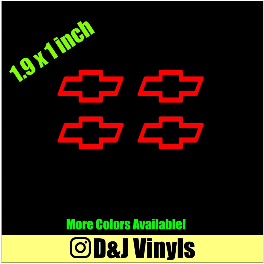 Chevy 4-Pack Center Cap Vinyl Decals – 3 Inch Diameter, Glossy Finish, Customizable Color 4 thumbnail image