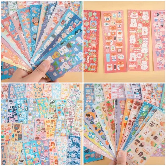 2pcs Ribbon Sticker Sheet KPop Polco Deco Stickers With 50pcs