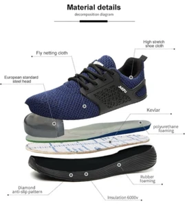 Safety shoes Work Steel Toe shoes Lightweight Work Safety Sneakers Womens - Picture 1 of 8