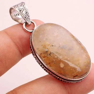 Achat Edelstein Versilbert Handmade Anhänger Schmuck Geschenk 4cm P-14452 - Bild 1 von 3
