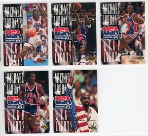 1994 UD Michael Jordan USA Basketball Highlights 5 Karten Set Gold Signaturen - Bild 1 von 2