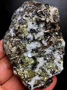 211g Rare Golden Chalcopyrite&IRON PYRITE Nugget Native &Sphalerite Q968 - Picture 1 of 8