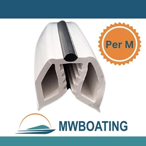 Gunwale Rubber Coex White with Black Strip Gunnel Gunwhale - Sold Per Metre - Picture 1 of 9