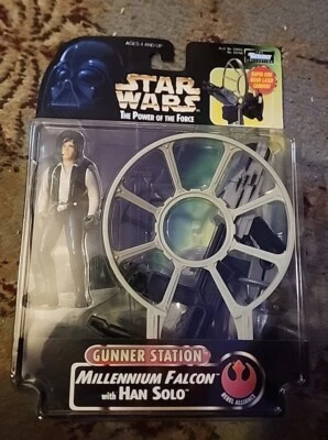 Kenner Star Wars Power Of The Force Gunner Station con Han Solo exclusivo sin usar, en caja Foto 1 de 2