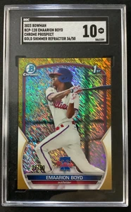 2023 RC GOLD SHIMMER Refractor Emaarion Boyd Bowman Chrome SP /50 SGC Pop 1 - Picture 1 of 4