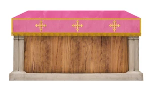 Altar Superfrontal with Embroidered Cross for Use Church Mass - Picture 1 of 5