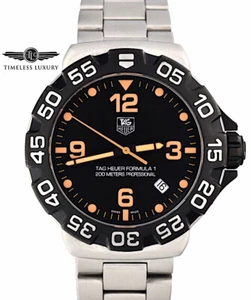 Mens TAG Heuer Formula 1 WAH1116 Stainless Steel 41mm Black & Orange Dial Quartz - Picture 1 of 5