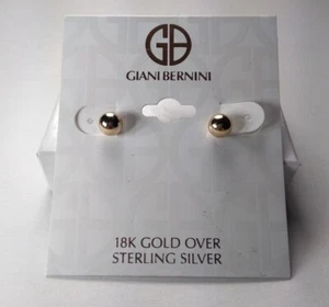 Giani Bernini 18K Gold over Sterling Silver Bead Ball Earrings - New - Picture 1 of 1