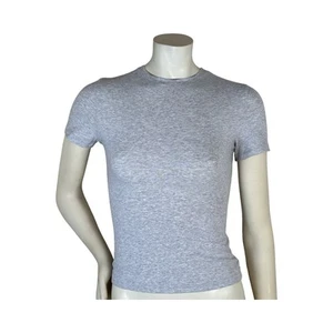 Skims Baumwolljersey Kurzarm T-Shirt in hell meliertem Grau Größe S NEU - Bild 1 von 13