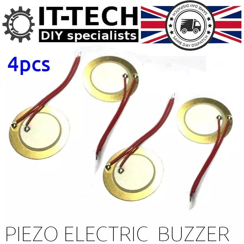 Piezo Electric Speaker Sounder Buzzer Acoustic Disk  20mm 4 pieces - Image 1 of 1