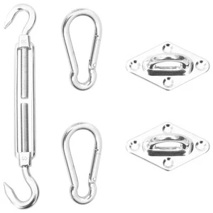 Stainless Steel Sunshade Sail 5 Piece Mounting Kit Outdoor Canopy Hardware - Picture 1 of 6