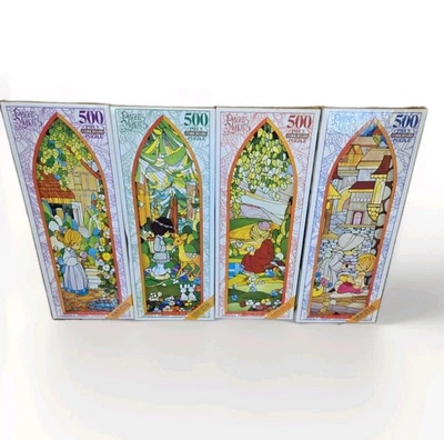 1998 Precious Moments Stained-Glass 4-Puzzle Set — All Four 500-pc RoseArt - Image 1 of 4