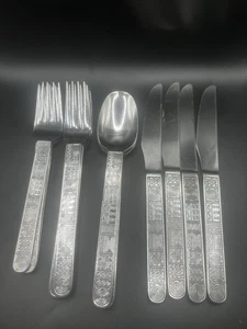 16 Cambridge Aztec Salad Dinner Forks Spoons Knives Lot 4piece Place Setting X 4 - Picture 1 of 9