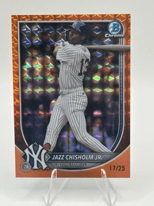 2025 Bowman Chrome Jazz Chisholm /25 * Orange Geometric Refractor * 17/25 SSP - Picture 1 of 3