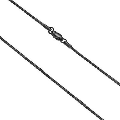2mm Titanium Steel Unique Black Snake Chain 18 Inches stainless-steel,2mm,wide - Image 1 of 4