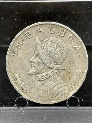 1947 Panama 1 Balboa, 90% silver! KM# 13 26.73g .7735 Oz - Image 1 of 2