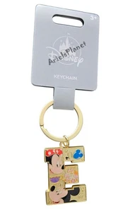 Disney Parks Mickey & Minnie Mouse Buchstabe E, goldfarben Metall Schlüsselanhänger Taschenanhänger - Bild 1 von 1