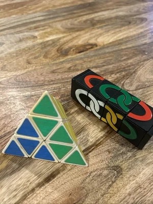 Lot Of 2 Pyraminx Pyramid Triangle Puzzle Toy Rubik's Cube Lynx - Image 1 of 2