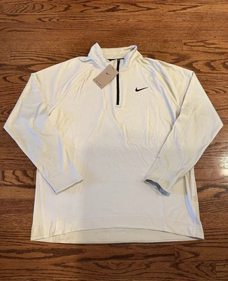 Nike Tour Dri-FIT ADV 1/2 Zip Long Sleeve Golf Top Large Light Bone FD5833-072 - Image 1 of 4