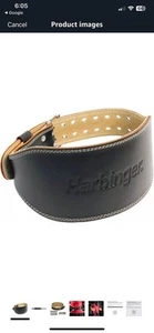 Weightlifting Belt Harbinger Padded Leather Contoured with Suede Lining, Size L - Picture 1 of 6