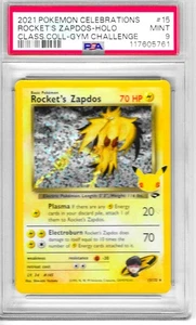 2021 POKEMON CELEBRATIONS ROCKET'S ZAPDOS HOLO #15 PSA 9 MINT NEW - Picture 1 of 2