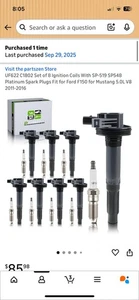 8 x Ignition Coil & 8 x Iridium Spark Plug for 2011-2016 Ford F-150 Mustang 5.0L - Picture 1 of 3