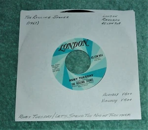 7” 45 RPM RECORD by THE ROLLING STONES "RUBY TUESDAY" (1967) ROCK / LONDON - Picture 1 of 4