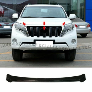 Black Hood Bonnet Grille Lip Cover Trim Garnish For TOYOTA PRADO FJ150 2014-2017 - Picture 1 of 2
