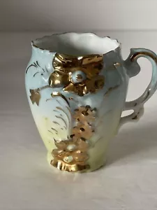 Mini taza de té de colección China Demitasse azul y amarillo con dorado - Imagen 1 de 12