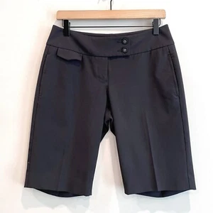 CAbi Women's 4 Bermuda Mid Rise Stretch Blend Dress Shorts Black - Picture 1 of 10