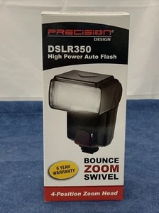 PRECISION DSLR350 HIGH POWER AUTO FLASH NIKON CANON SONY PENTAX OLYMPUS A672 - Picture 1 of 8