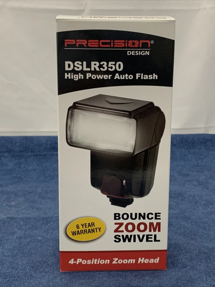 PRECISION DSLR350 HIGH POWER AUTO FLASH NIKON CANON SONY PENTAX OLYMPUS A672 - Image 1 of 4