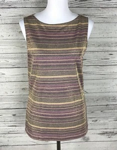 The Limited Women’s Striped Metallic Sleeveless Pullover Stretch Top Size L - Picture 1 of 9