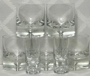 Krosno Polish Fine Crystal 5 Controled Bubble 8oz. Whiskey Glasses & 2 2oz Shots - Picture 1 of 5