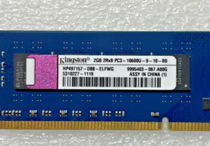 Kingston 2GB 1x 2GB PC3-10600 DDR3 240 Pin DIMM HP497157-D88-ELFWG - Picture 1 of 4