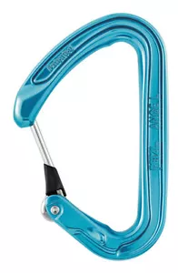 CARABINER WITH MONOFIL KEYLOCK MOSCHETTONE ANGE L BLU PETZL PER ALPINISMO - Imagen 1 de 1