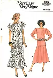 Very Easy Very Vogue Sewing Pattern Women's DRESS 9867 Sz 8-10-12 UNCUT - Picture 1 of 4