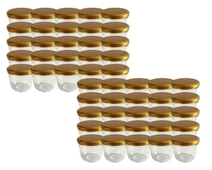 50 x Sturzgläser 230 ml Marmeladenglas Einmachglas Gold Einweckgläser - Picture 1 of 2