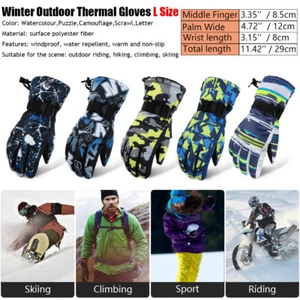 Winter Outdoor Thermo Anti-Rutsch Wasserdicht Fahrrad Reiten Skifahren Warme Handschuhe L - Bild 1 von 17