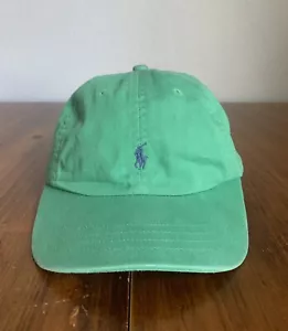 POLO Ralph Lauren Hat Youth Boys 4-7 Vintage Cap Green Strapback Cotton Pony - Picture 1 of 10