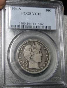1904-S Barber Half Silver ---- VG-10 PCGS Coin ---- #242C - Picture 1 of 4
